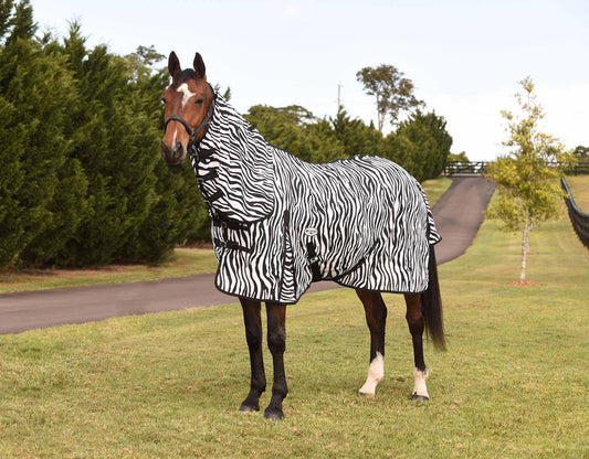 Caribu Zebra Euro Mesh Combo Horse Rug