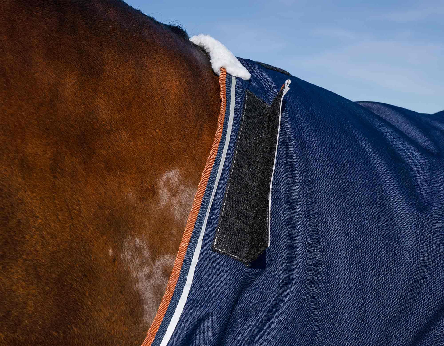 Caribu Alpine Detach-a-Neck Horse Rug 100g Navy Kumquat