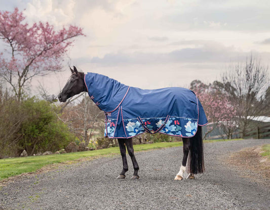 Caribu Alpine Detach-a-Neck Horse Rug 250g Abstract Floral