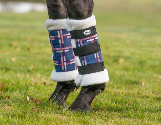Caribu 1200D Paddock Horse Boots Rose Check