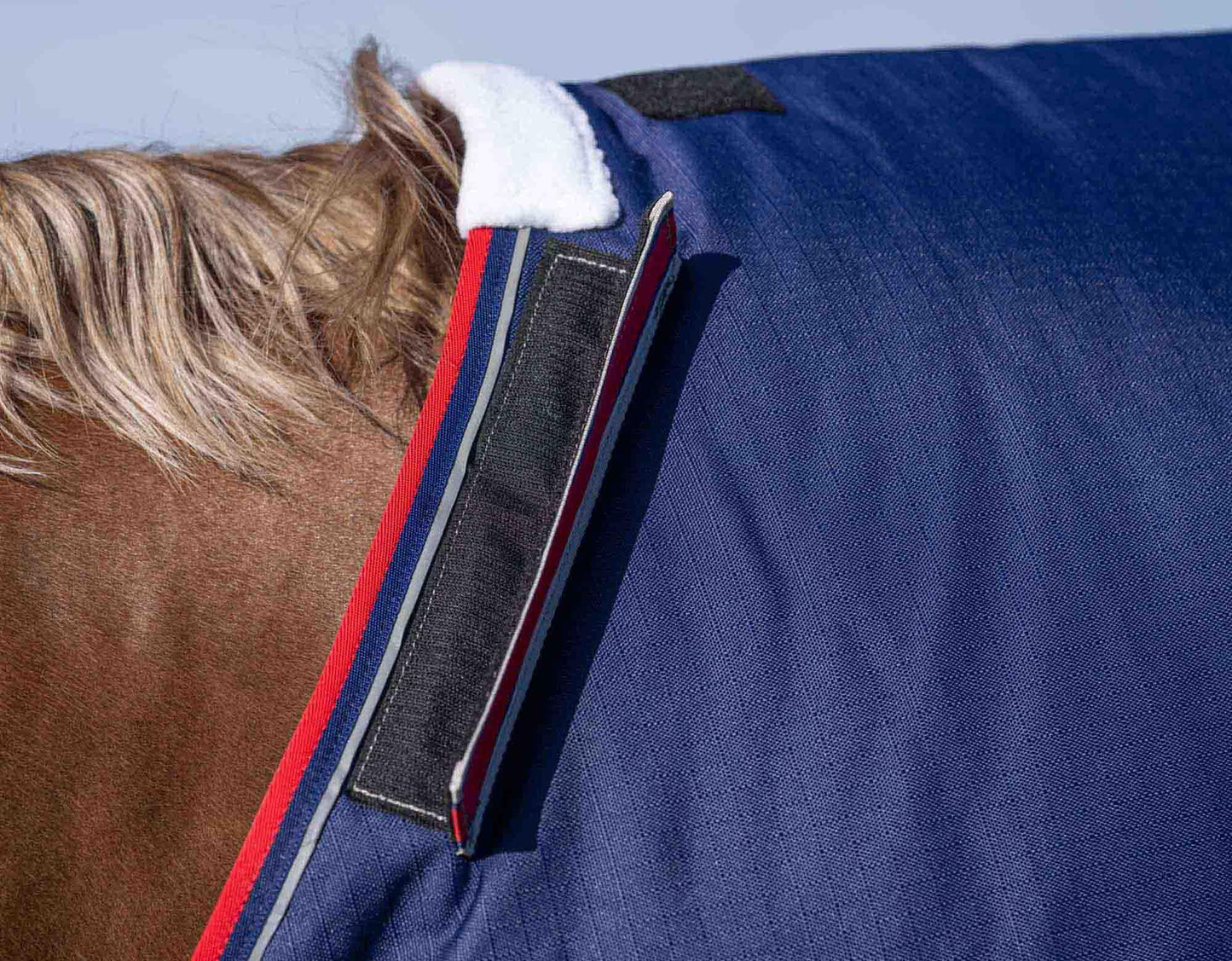 Caribu Eclipse XL Gusset Detach-a-Neck Horse Rainsheet Navy Red