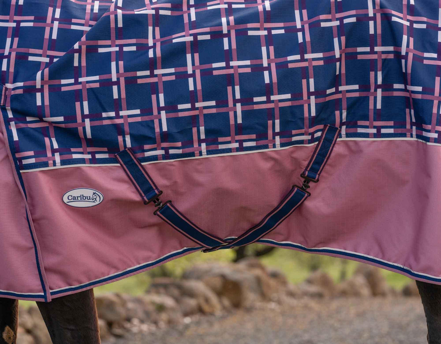 Caribu Eclipse Combo Horse Rainsheet Rose Check