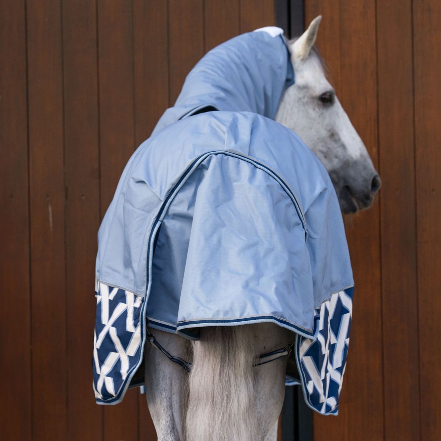 Caribu Alpine Detach-a-Neck Horse Rug 250g Sky Geo