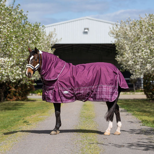 Caribu Flinders Detach-a-Neck Rainsheet 1200D Plum Tartan