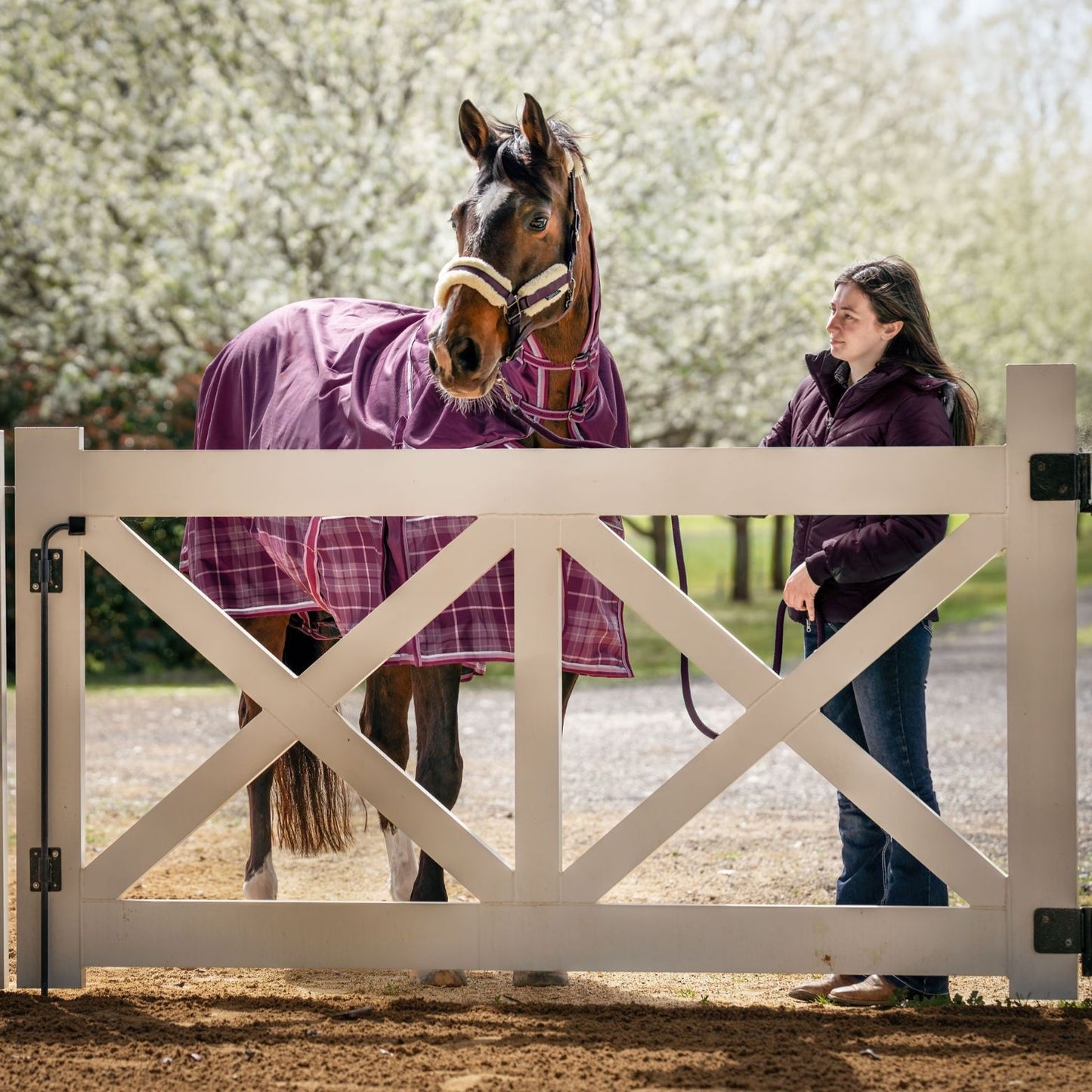 Caribu Flinders Detach-a-Neck Rainsheet 1200D Plum Tartan