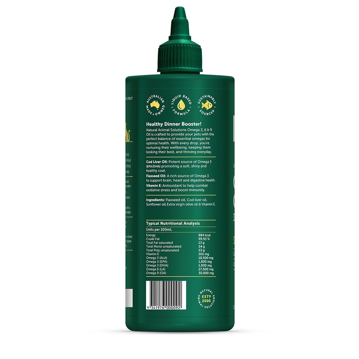 Natural Animal Solutions Omega Oil 3 6 & 9 Supplement for Horses