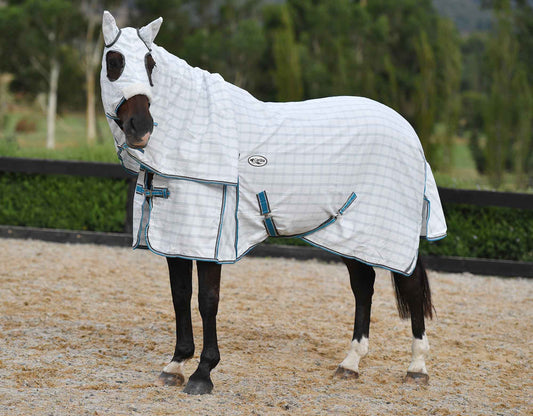 Hooded Ripstop Horse Rug (100000008009) [Turquoise]